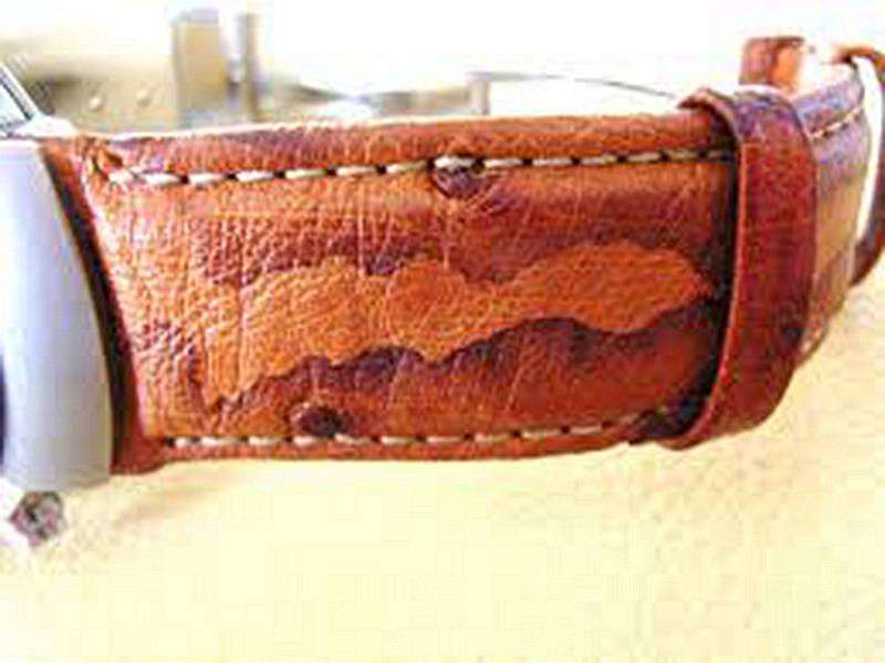 water on leather items