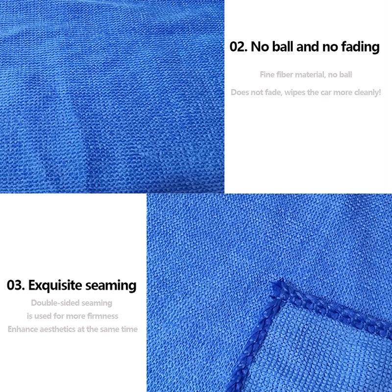 2 Pcs Car Coral Fleece Auto Wiping Rags Efficient Super Absorbent Microfiber Cleaning Cloth Home Towel Wash 30x30