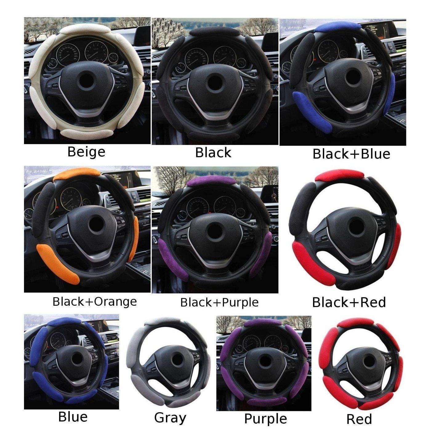 Universal Steering wheel cover Auto Inner Non-slip Flocking Cloth Cushion