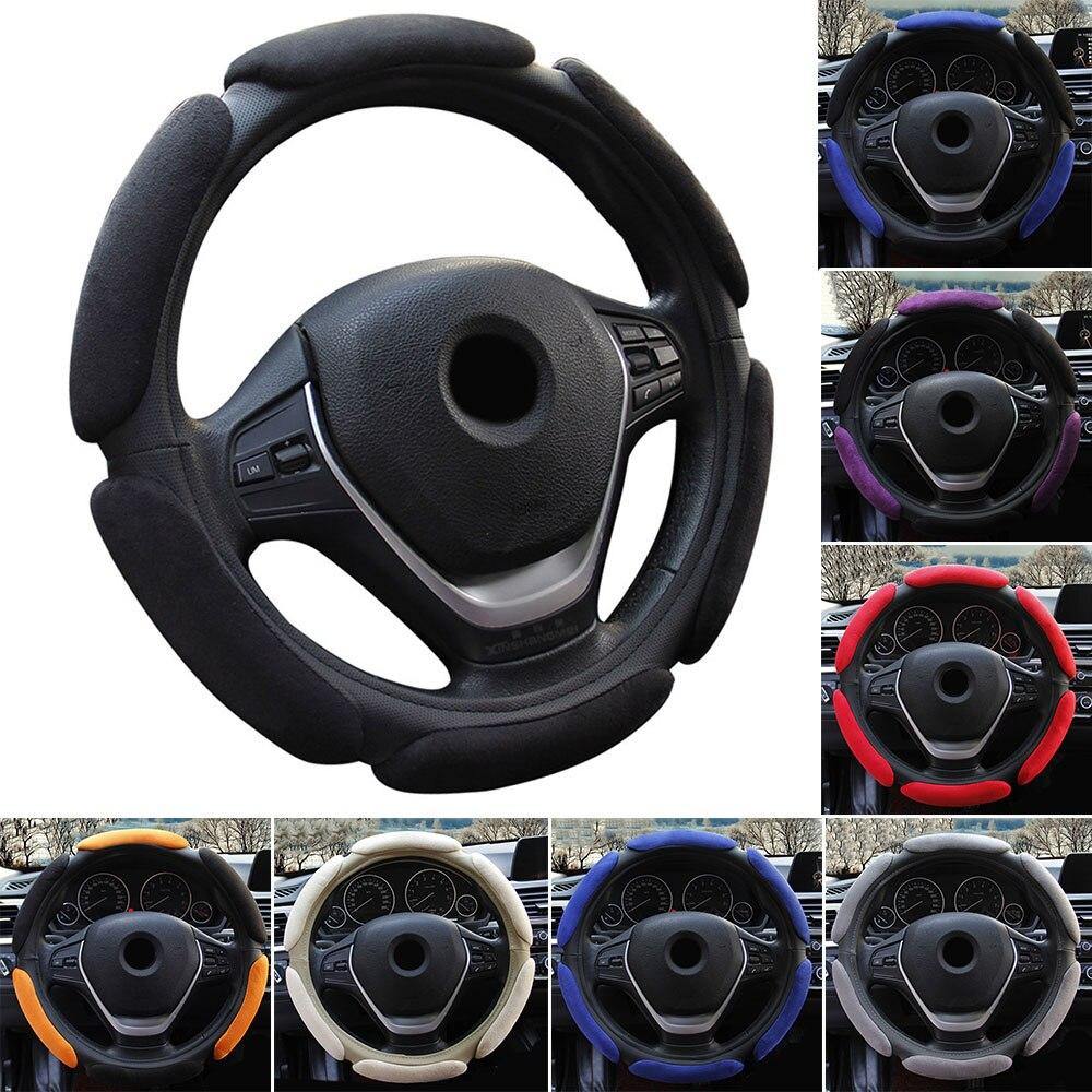 Universal Steering wheel cover Auto Inner Non-slip Flocking Cloth Cushion