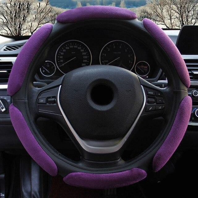 Universal Steering wheel cover Auto Inner Non-slip Flocking Cloth Cushion