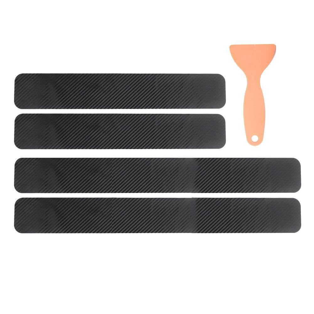 4/5PCS Carbon Fiber Car Door Plate Sill Scuff Cover Anti Scratch Sticker