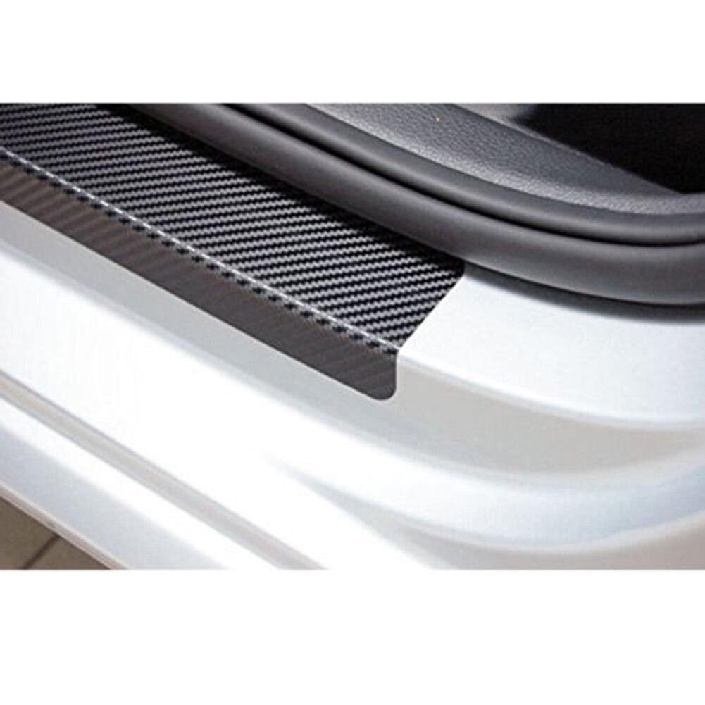 4/5PCS Carbon Fiber Car Door Plate Sill Scuff Cover Anti Scratch Sticker