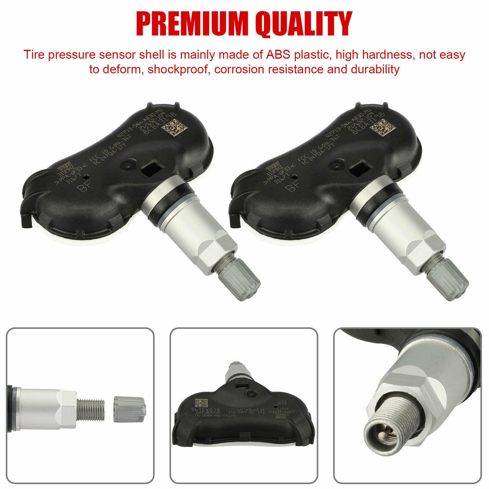 4PCS OEM 42753-SNA-A833 TPM Tire Pressure Sensors for Honda Fit 09-14 CR-Z 11-15