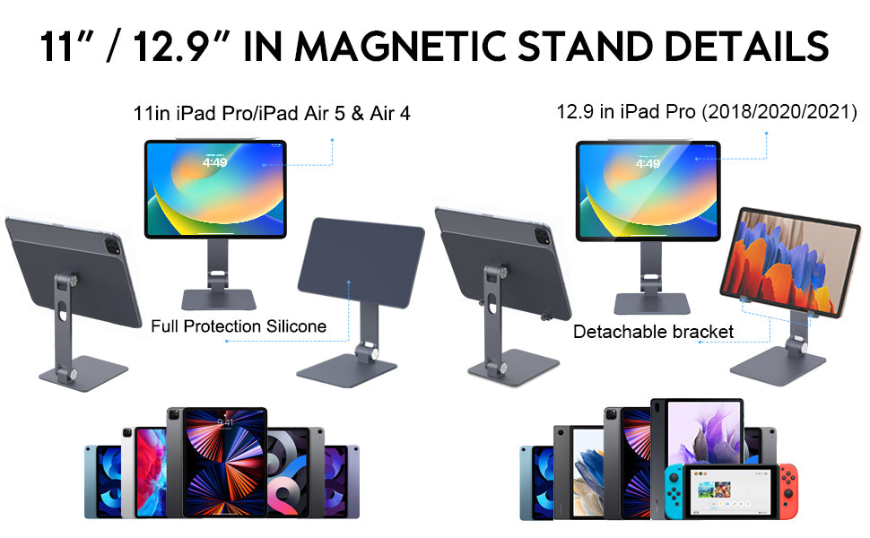 12.9-inch-ipad-magnetic-stand-can-be-adapted-to-a-variety-of-devices-12.9inipadpro-samsung-tablet-phone-the-difference-between 11in-and-12.9in
