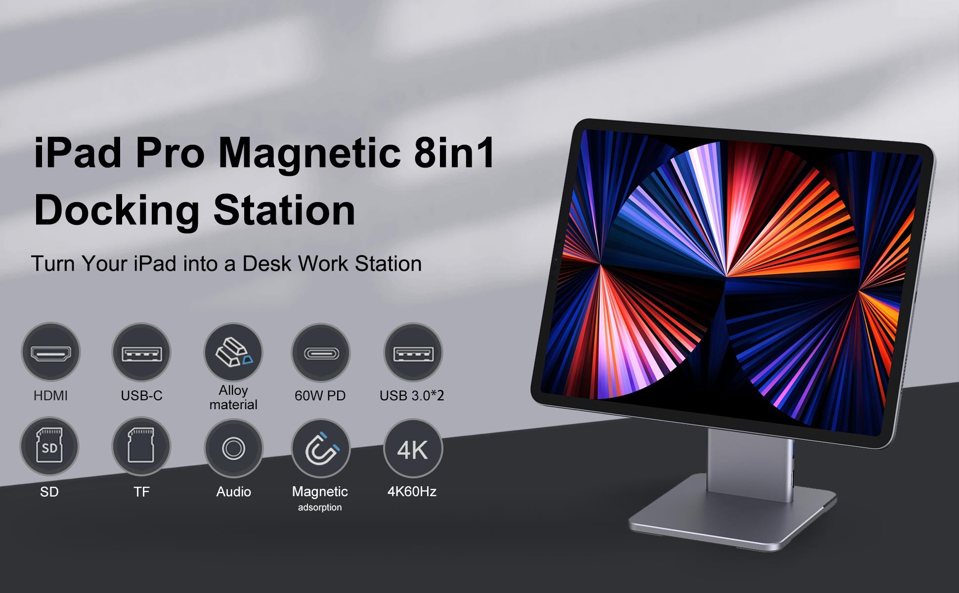 iPad-Pro-Air-Dcoking-station-8in1-hub-stand-with-magnetic-4k60hz-for-M1-M2ipadpro