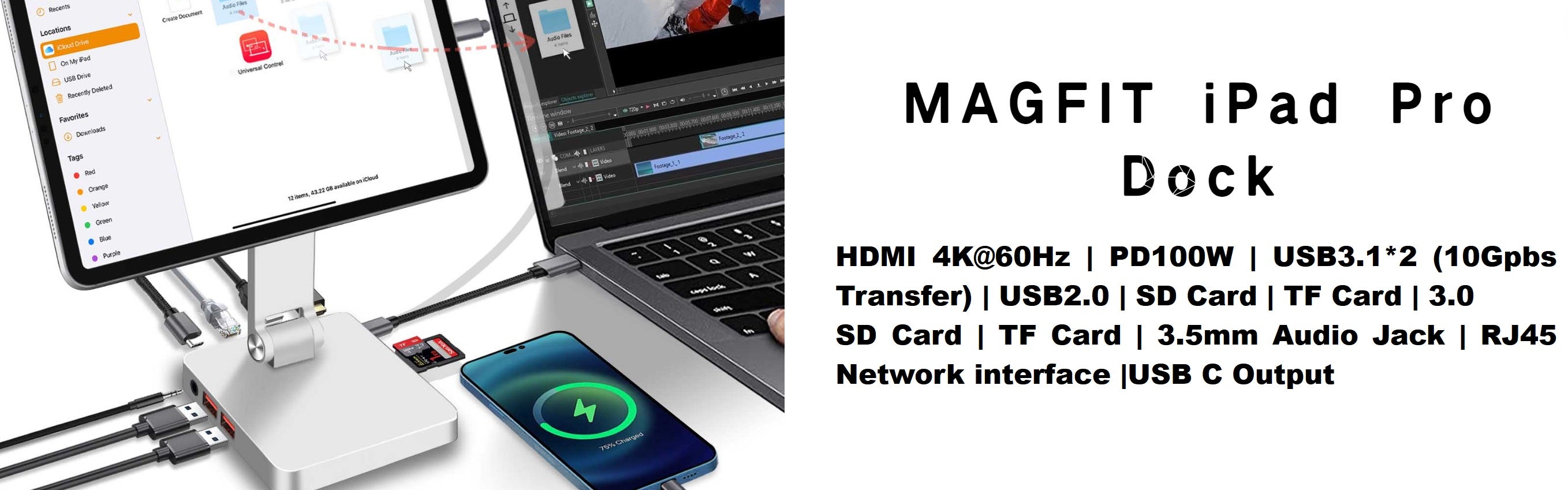 magfit-10in1-iPad-macbook-magnetic-Dock-stand-best