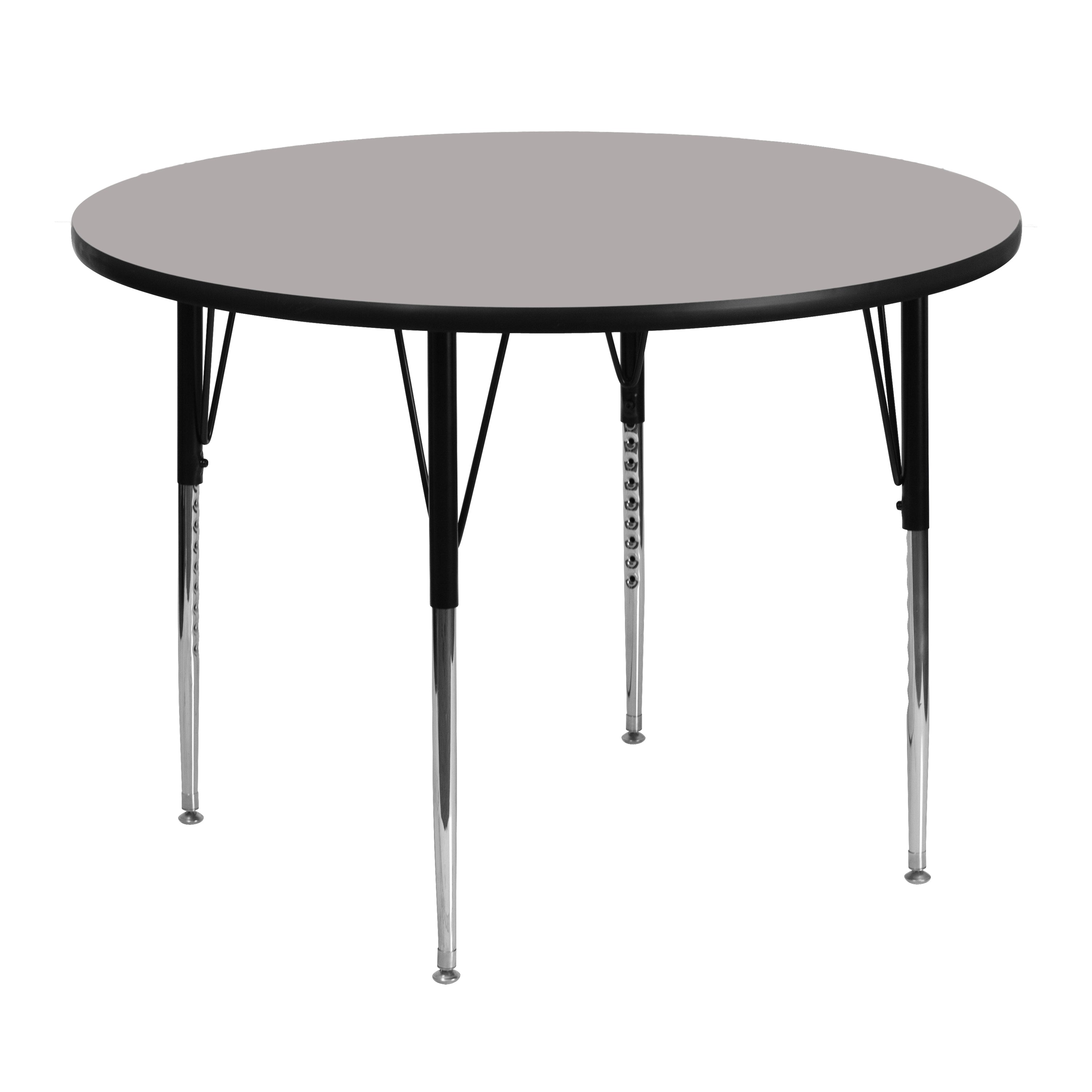 Wren 48' Round Grey HP Laminate Activity Table - Standard Height Adjustable Legs