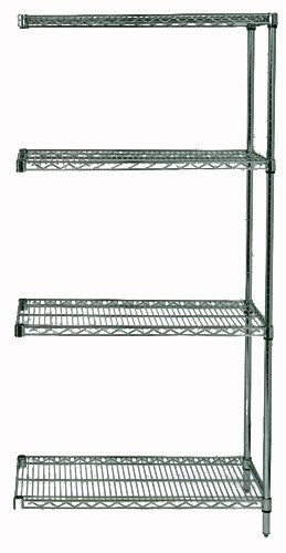Quantum Foodservice AD54-1236P Epoxy Coated, Green Wire Shelving Add-On Kit - 36