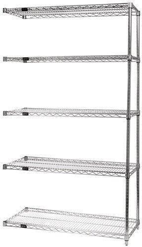 Quantum Foodservice AD74-2448C-5 Chrome Wire Shelving Add-On Kit - 48