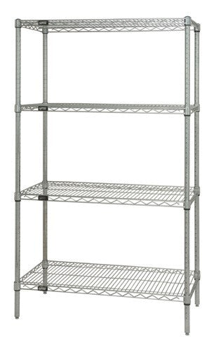 Quantum Foodservice WR54-3060C Chrome Wire Shelving Starter Kit - 60