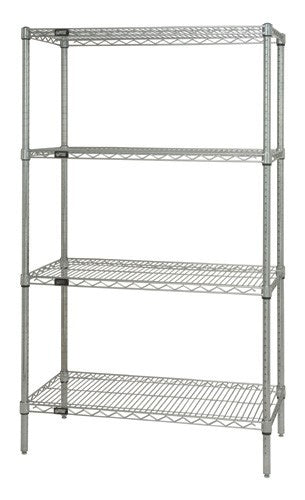 Quantum Foodservice WR86-1872C Chrome Wire Shelving Starter Kit - 72