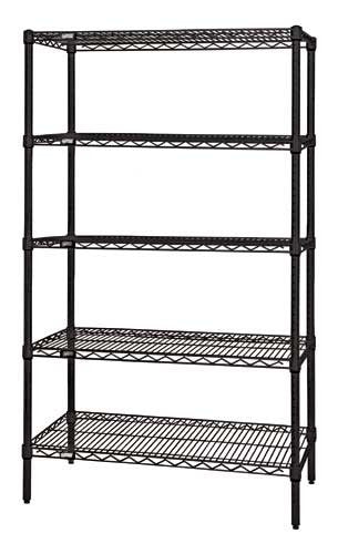 Quantum Foodservice WR63-1472BK-5 Epoxy Coated, Black Wire Shelving Starter Kit - 72