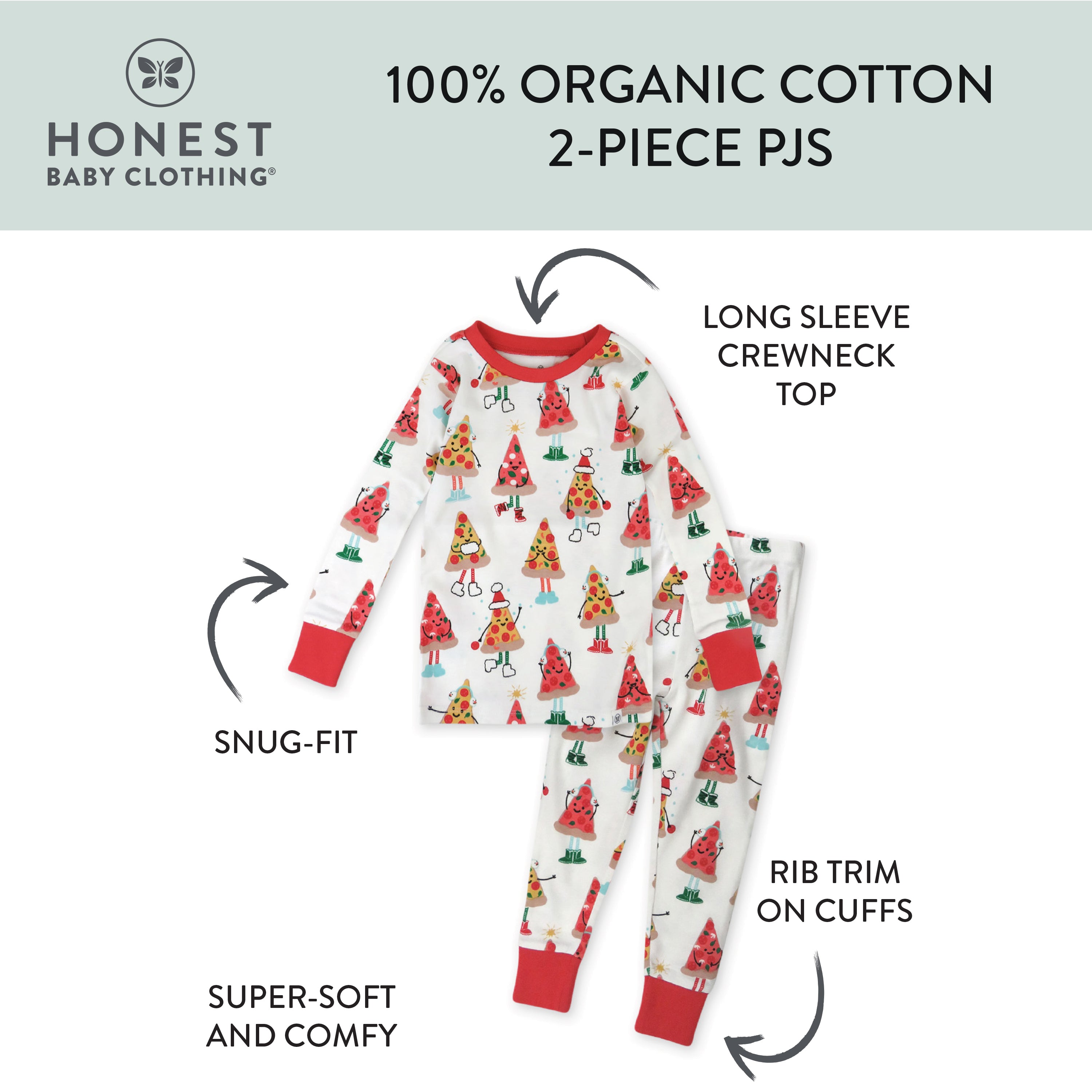 2-Piece Organic Cotton Holiday Pajama