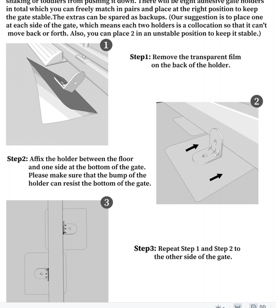 baby gate plastic holder