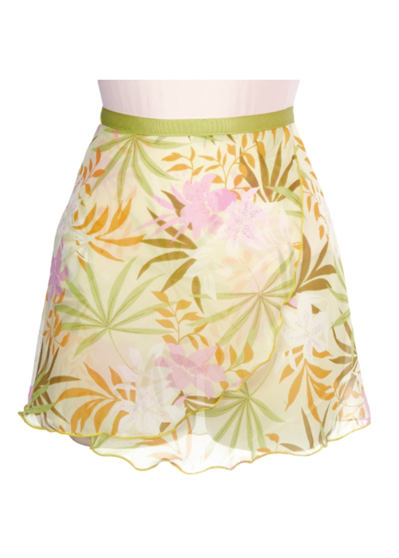 Spring Floral Print Wrap Skirt (14