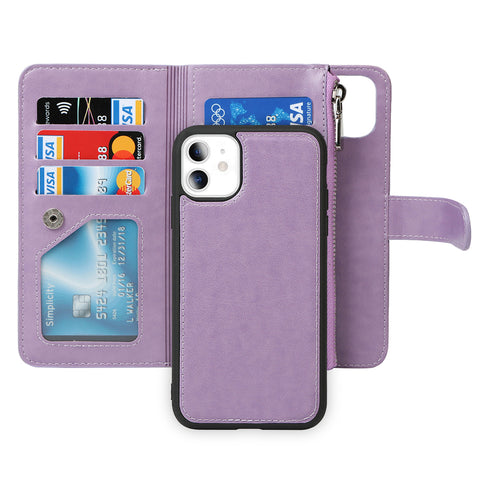 Folio 2-in-1 iPhone Wallet w/ Detachable Folding Card Holder Case