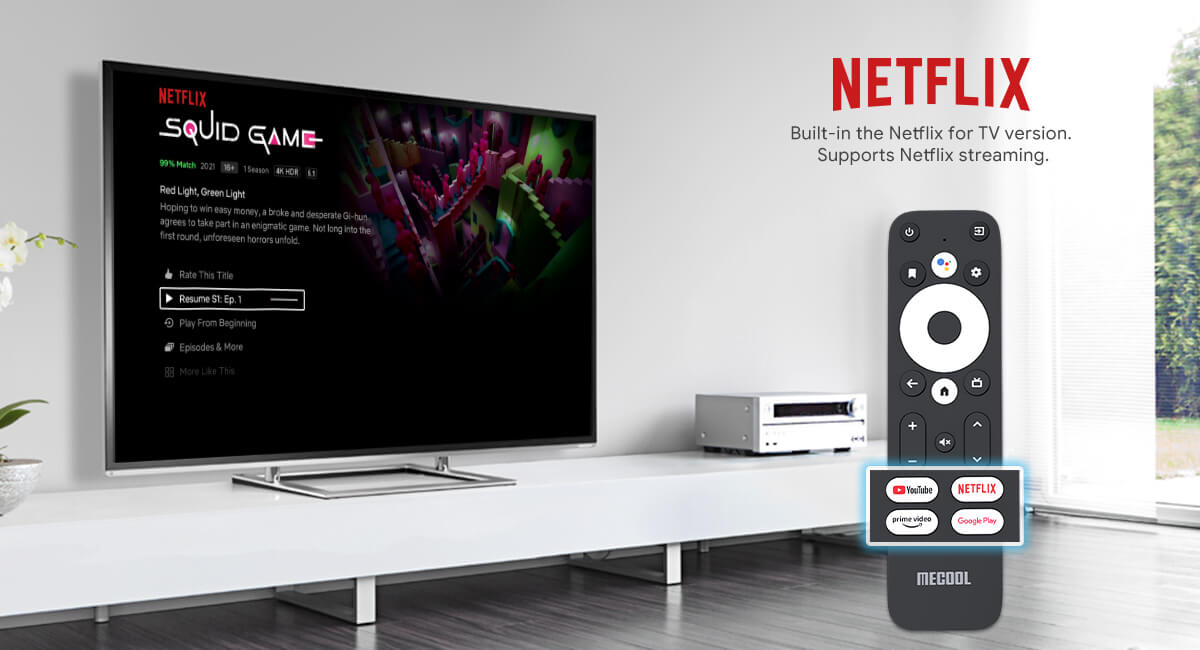  MECOOL KM2 Android TV Netflix 4K con Google Assistant