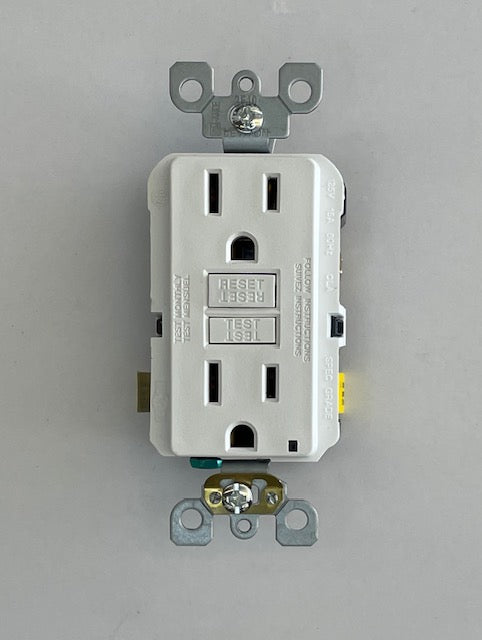 DUPLEX RECEPTACLE 15A GFI WHITE