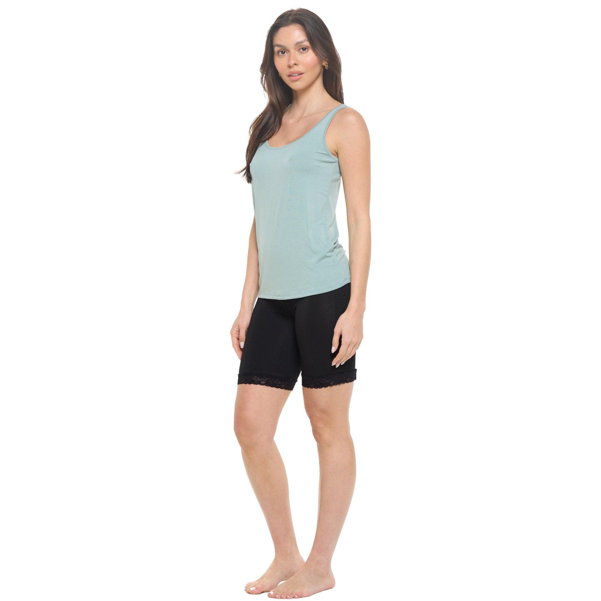 Lux Cotton Modal Tank Top | Green Dusty