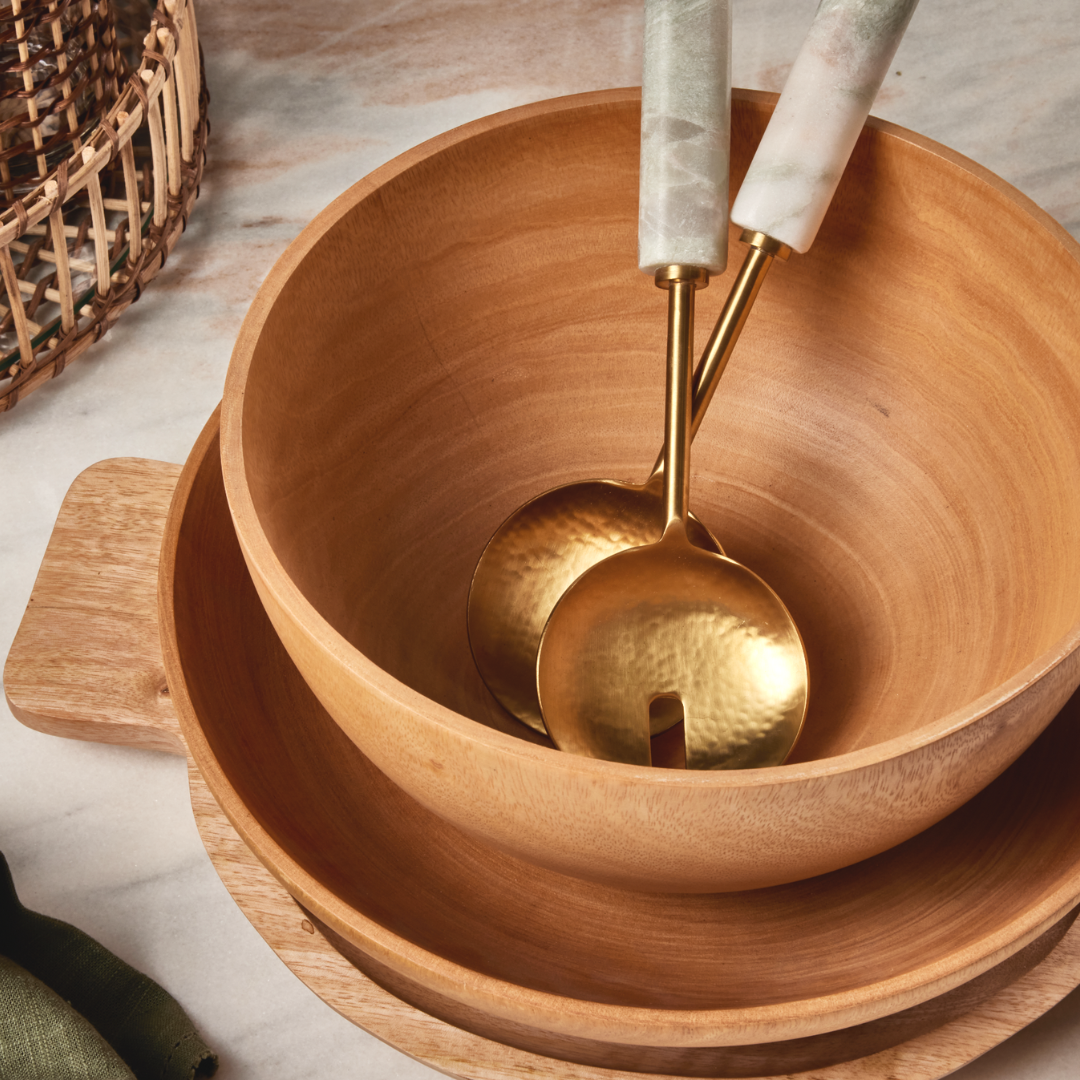 Kiln Mango Round Tray with Handles