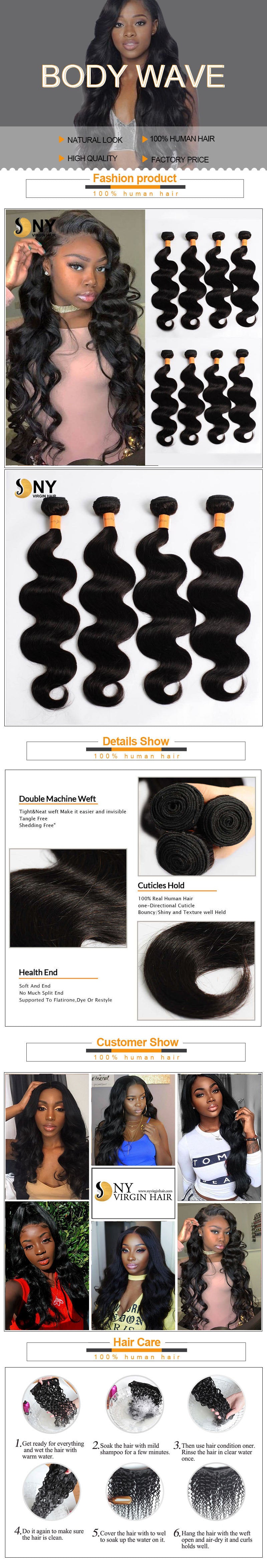 NY Virgin Hair 10a body wave human hair 4 bundles