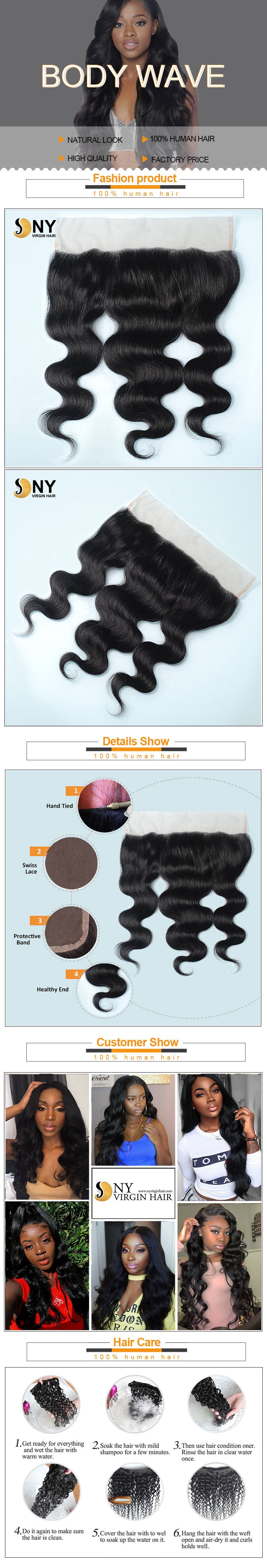 NY Virgin Hair 9a body wave human hair 13x4 lace frontal