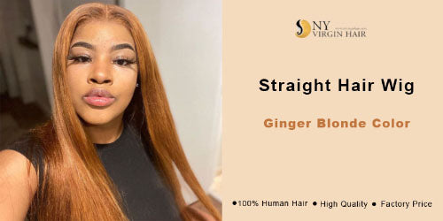 Ginger Blonde Human Hair Wigs Straight Brazilian Transparent Lace Front Wigs