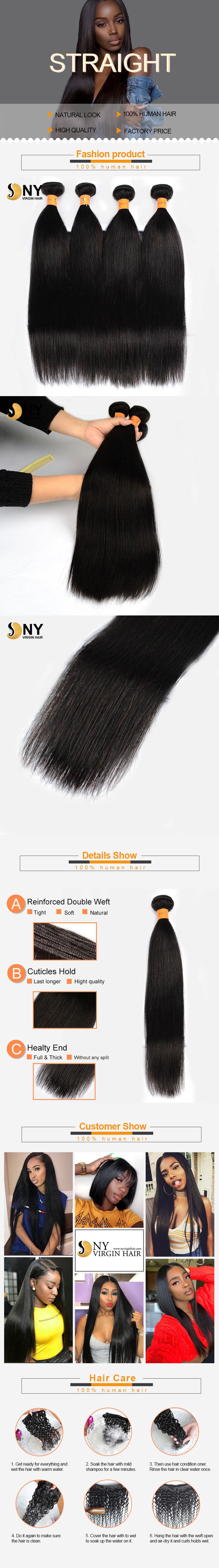 NY Virgin Hair 10a Straight human hair 4 bundles