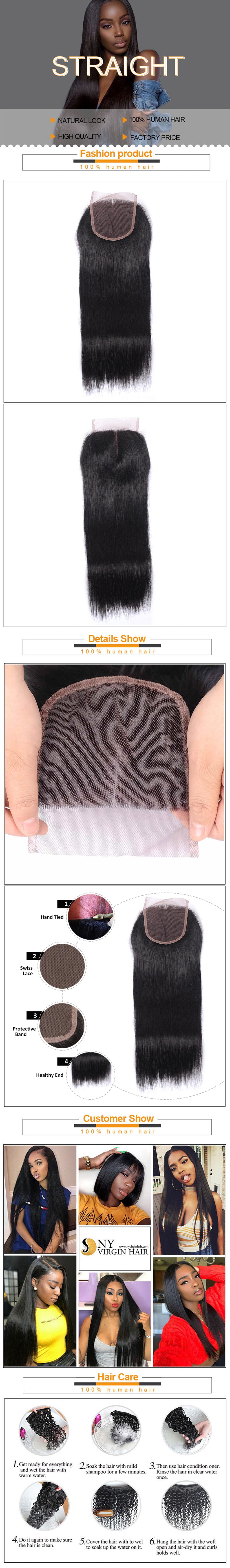 NY virgin hair 8a Straight Closure