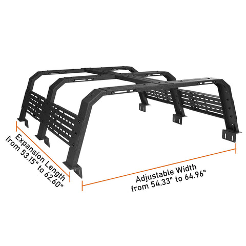 18.8" High Overland Bed Rack Fits Toyota Tacoma & Tundra - Ultralisk 4x4 DIMENSION