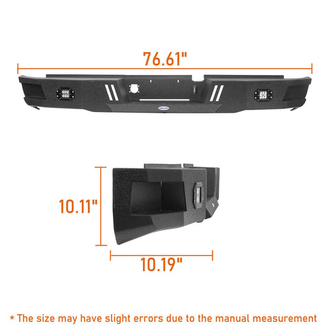 2003-2005 Dodge Ram 2500 HR Classic Rear Bumper Guard Protector dimension