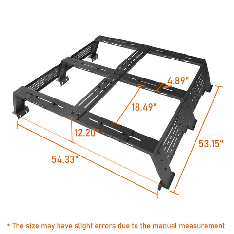 Truck 12.2" High Overland Bed Rack - Ultralisk 4x4 dimension