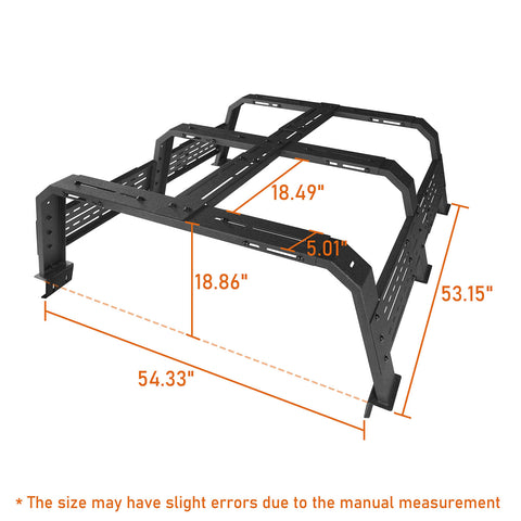 Truck 18.8" High Overland Bed Rack - Ultralisk 4x4 dimension