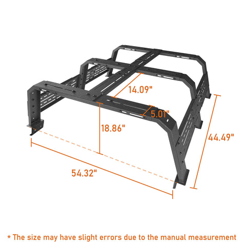 Truck 18.8" High Overland Bed Rack - ultralisk4x4 dimension