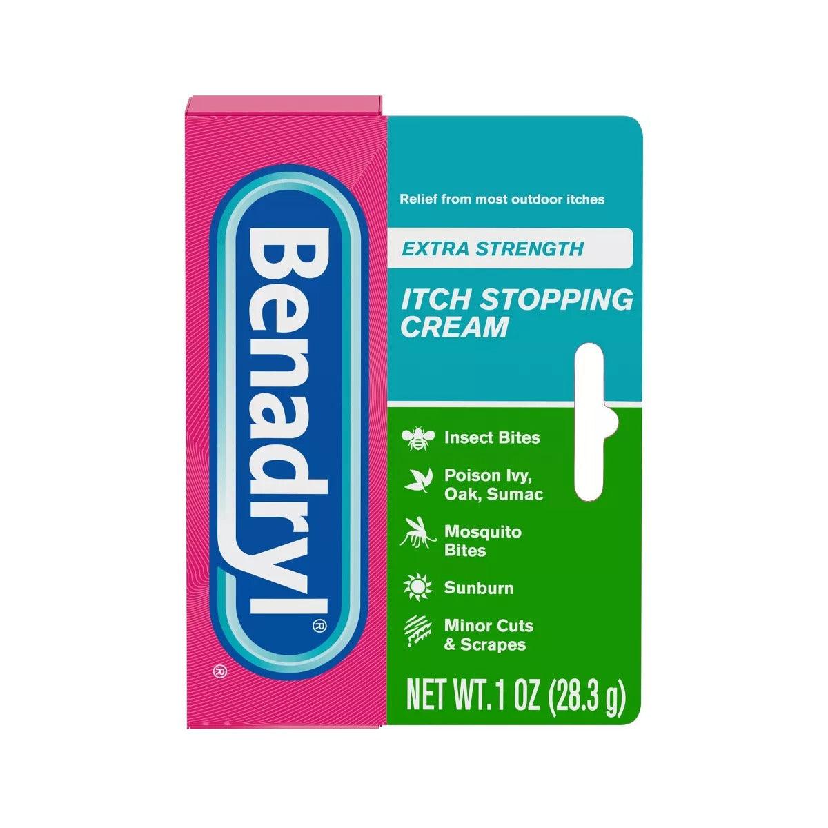 Benadryl Extra Strength Itch Stopping Cream for Itchy Skin and Rash Relief - 1 oz