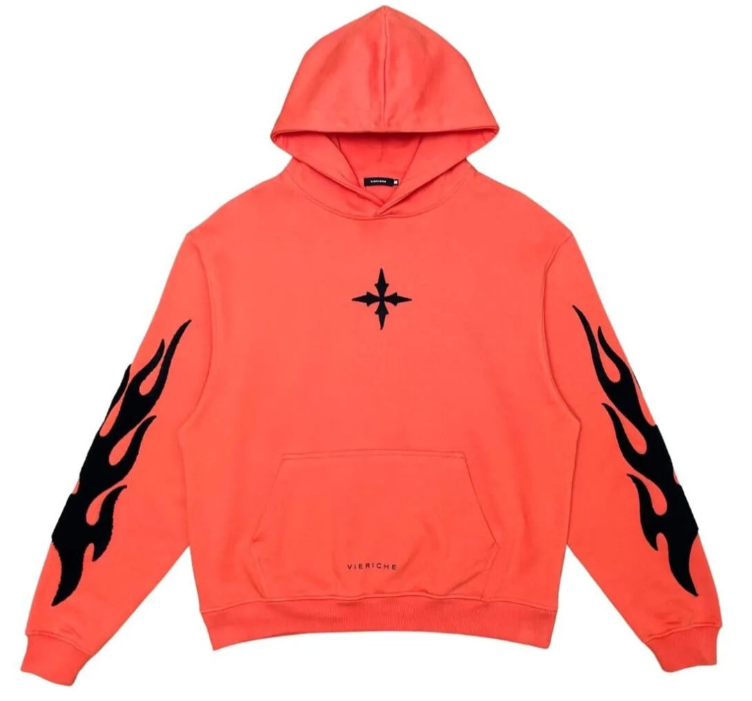 Vie Riche 200 MPH Club Orange Hoodie w/Embroidery on Sleeves & Chest
