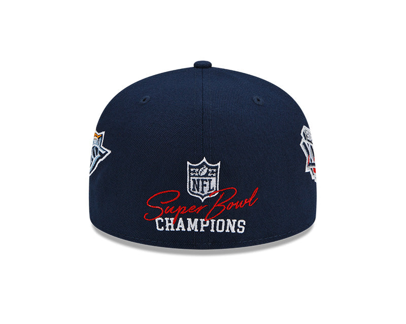 New England Patriots 6 Time Super Bowl Champions Edition Navy New Era 59FIFTY Fitted Hat