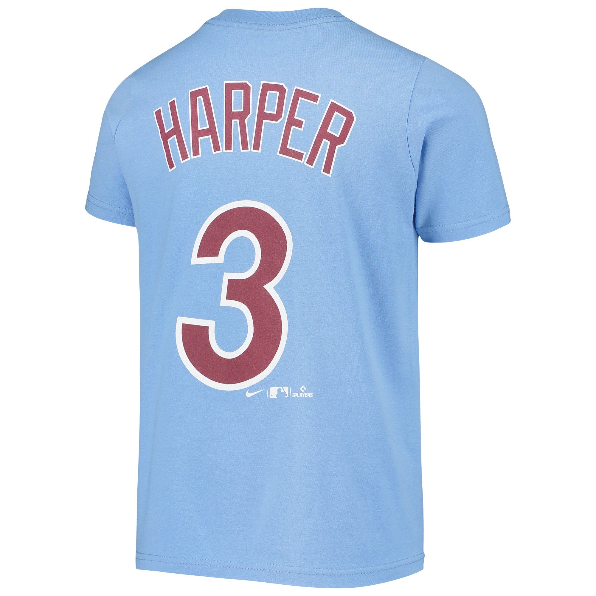 Youth Philadelphia Phillies Bryce Harper Nike Light Blue Player Name & Number T-Shirt