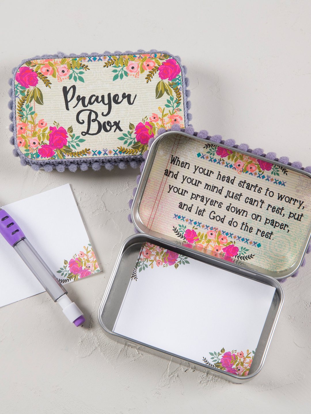 Prayer Box Pink Roses