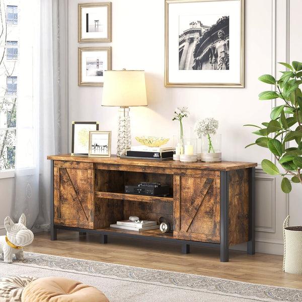 bestier farmhouse tv stand with storage and cabinet