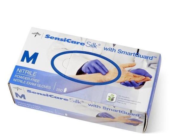 Medline SensiCare Silk Nitrile Exam Gloves (250/box)
