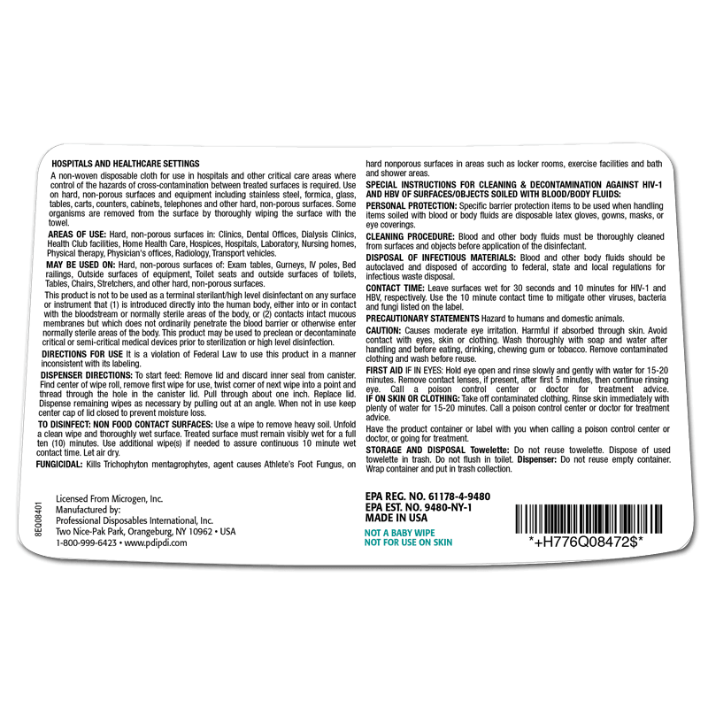 PDI Sani-Cloth HB Germicidal Disposable Wipes (160 Count Canister)