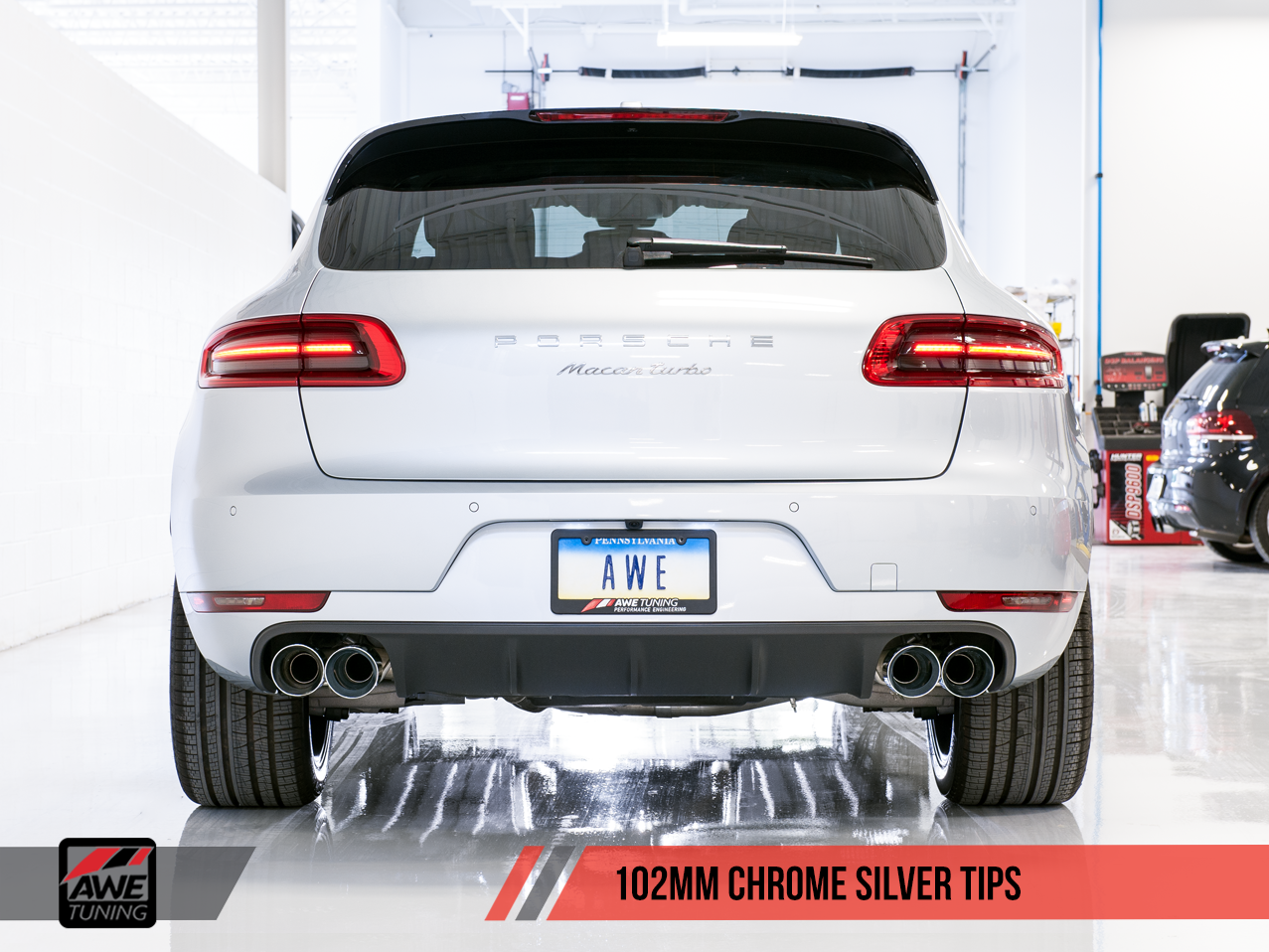  AWE Tuning Porsche Macan Touring Edition Exhaust System - Chrome Silver 102mm Tips 