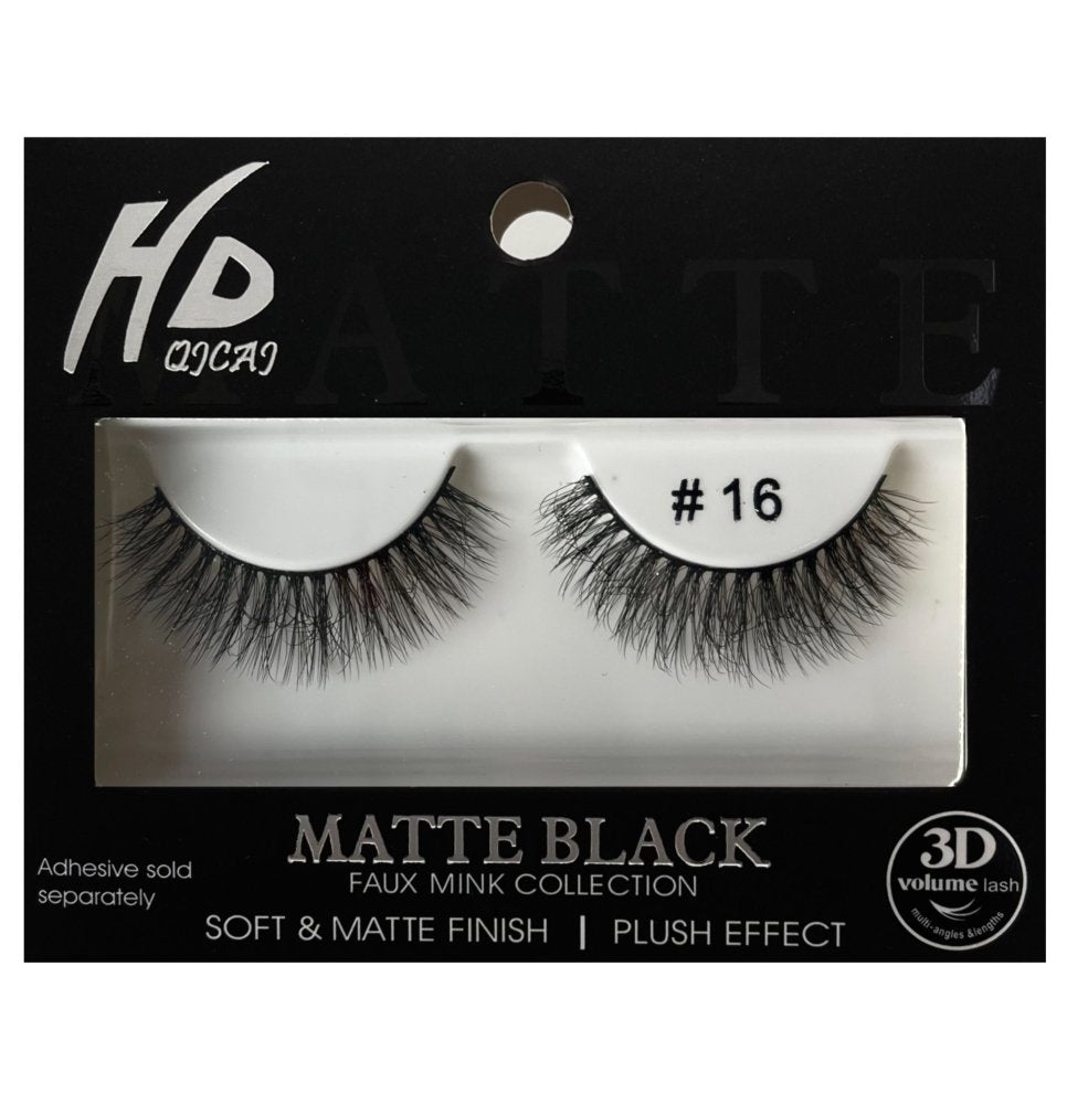 #16 HD Matte Black 3D Faux Mink Lashes