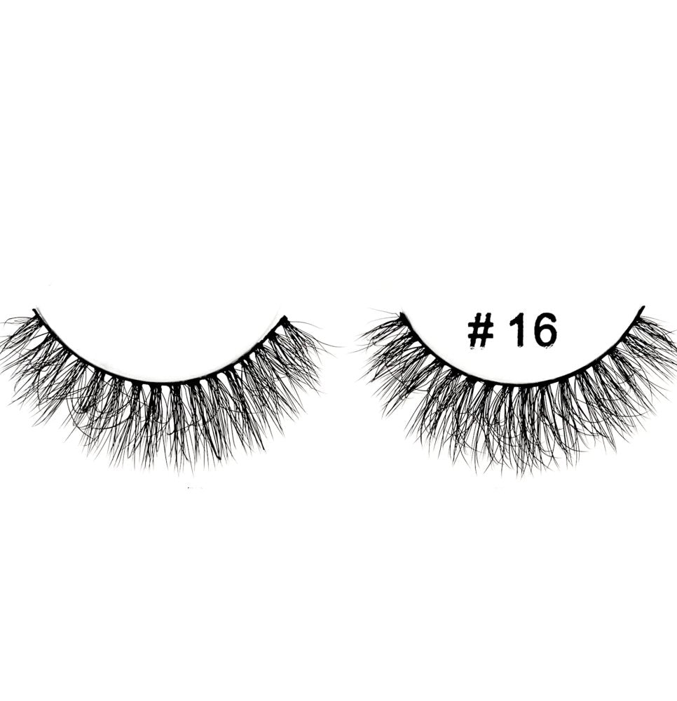 #16 HD Matte Black 3D Faux Mink Lashes