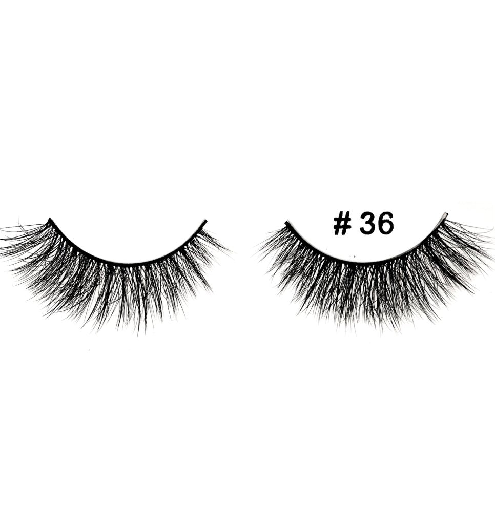 #36 HD Matte Black 3D Faux Mink Lashes