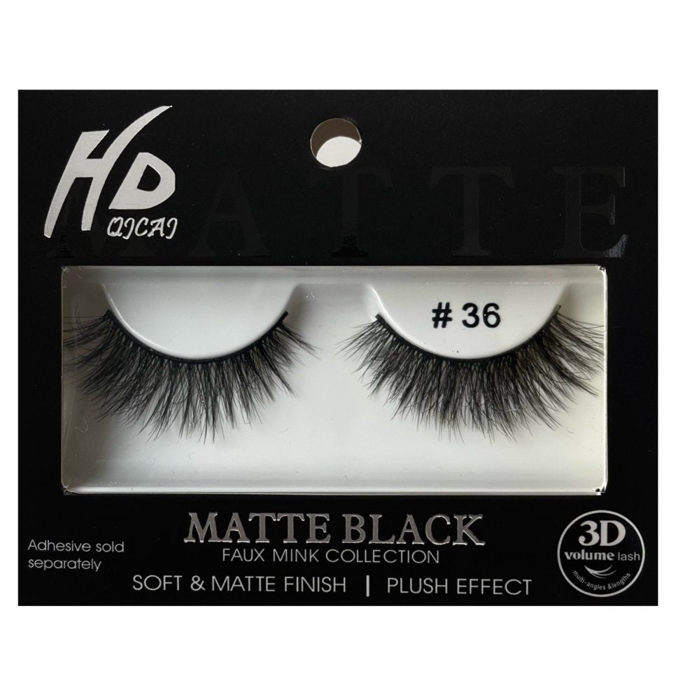 #36 HD Matte Black 3D Faux Mink Lashes