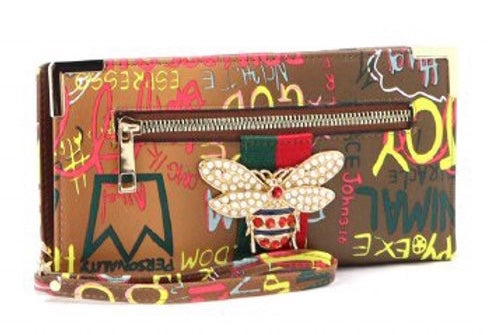 GRAFFITI BUMBLE BEE WALLET/ WRISTLET