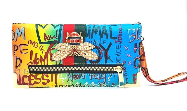 GRAFFITI BUMBLE BEE WALLET/ WRISTLET